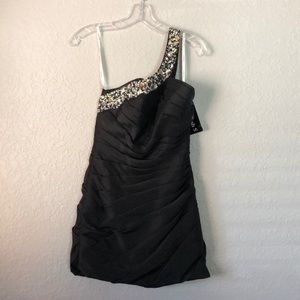 Short Black Sequin Prom Dress